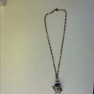 Crystal Pendant Statement Necklace - Purple